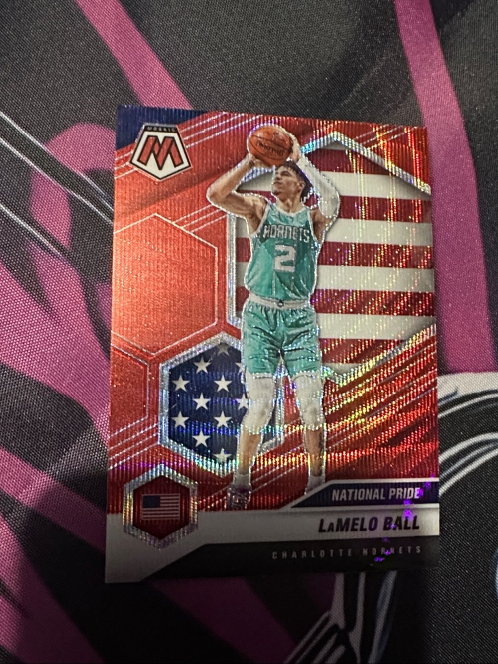 LaMelo Ball Charlotte Hornets National Pride Basketball Card - red wave 🌊